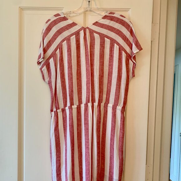 Rails Wren Linen Blend Drawstring Dress, Red and White stripes, XS - Picture 3 of 3